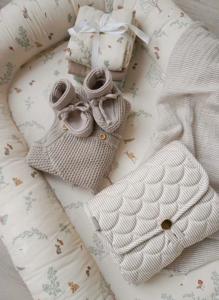 Cam Cam - Woodland Muslin Baby Cloths - Set of 3 | Ecru