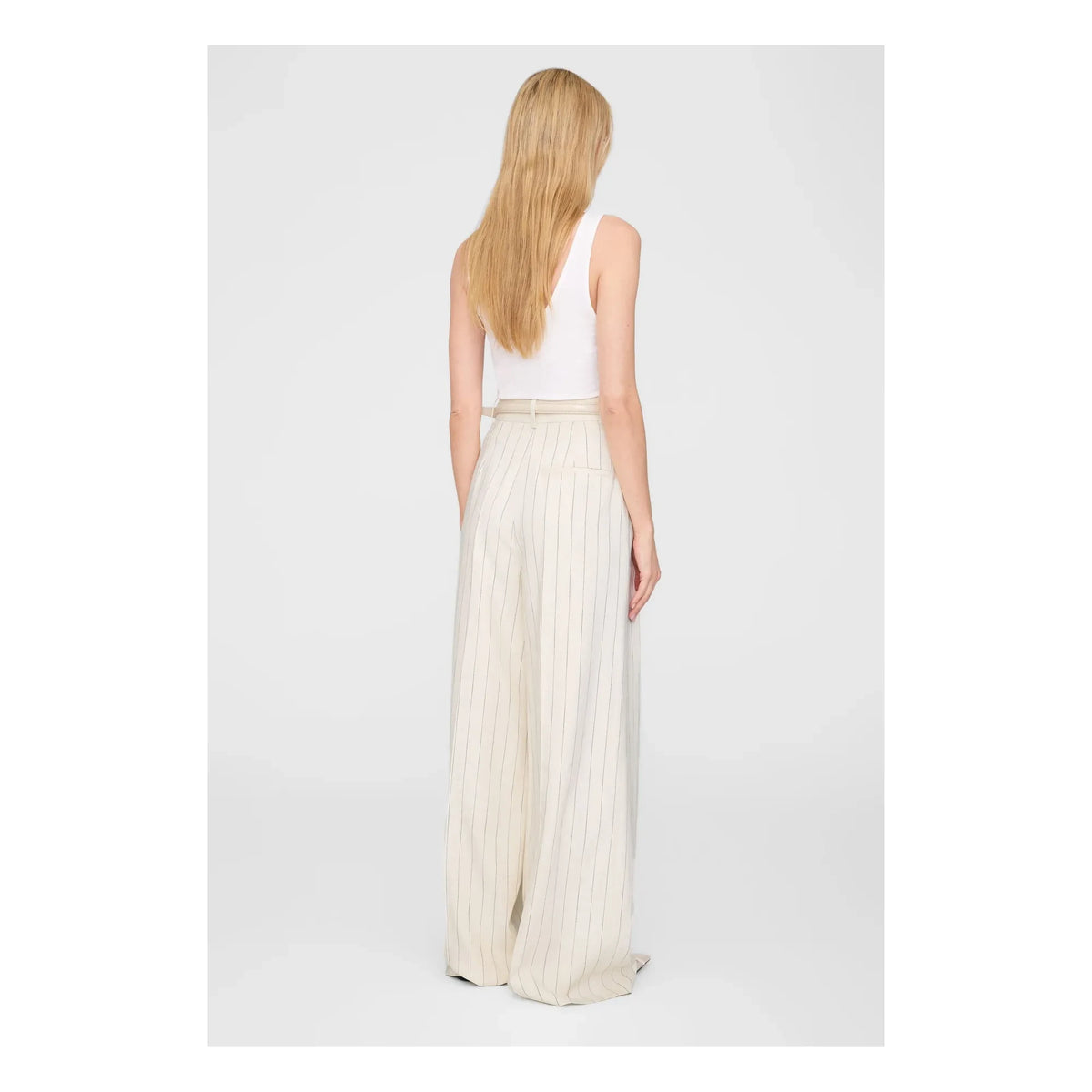Anine Bing - Lou Striped Pants | Cream
