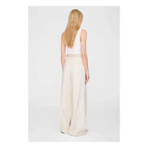 Anine Bing - Lou Striped Pants | Cream