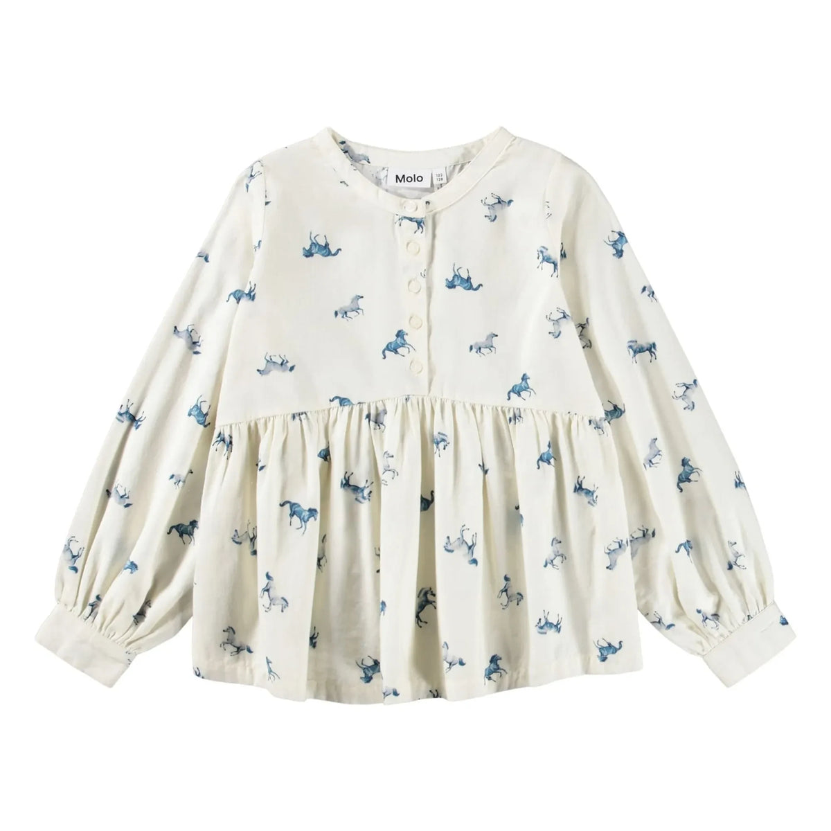 Molo - Rilla Horses Organic Cotton Blouse | White
