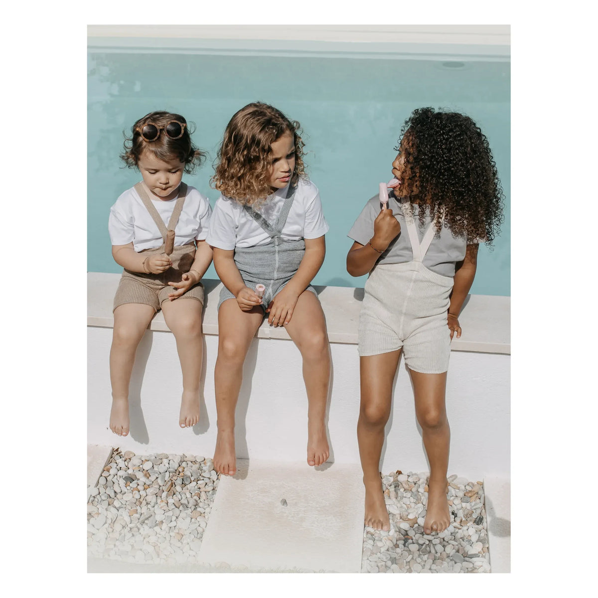 Silly Silas - Organic Cotton Sleeveless Shorts | Ecru