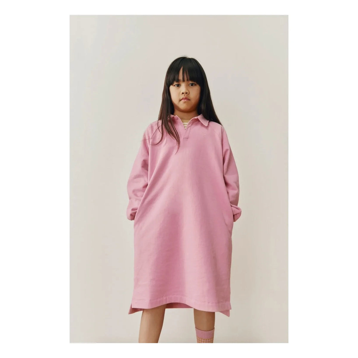 Gray Label - Organic cotton polo collar dress | Pink