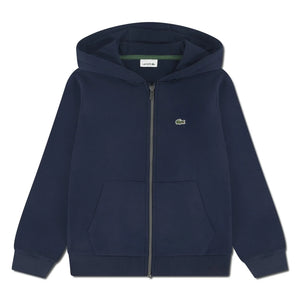Lacoste - Zipped Hooded Sweatshirt with Logo | Navy