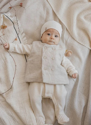 1+ in the family - Elias Linen and Bamboo Vest | Beige