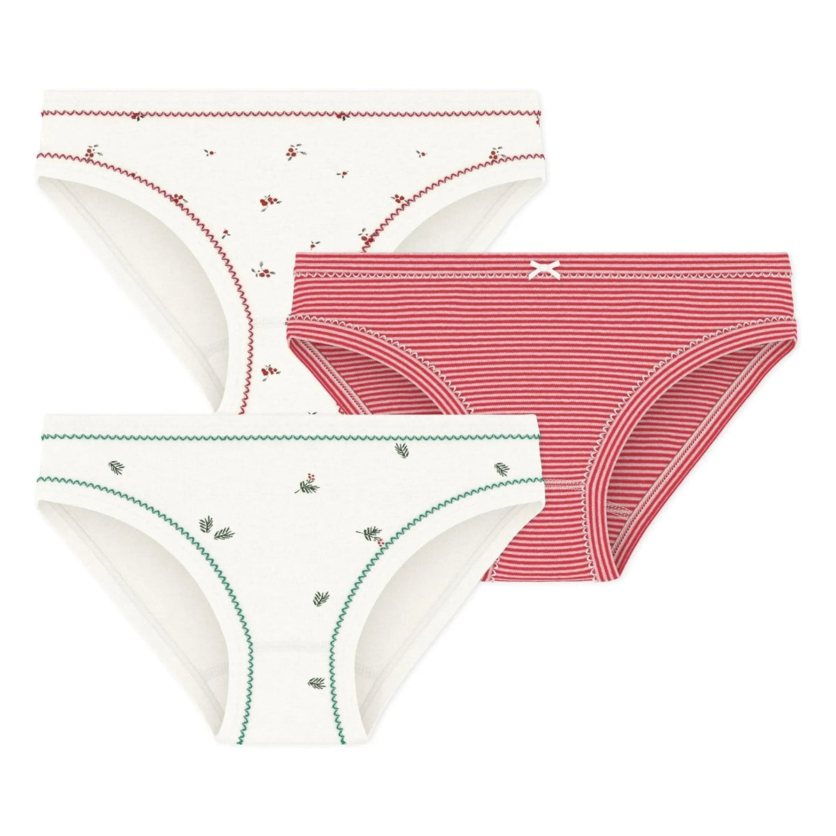 Petit Bateau - 3-Piece Striped Panty Set | White