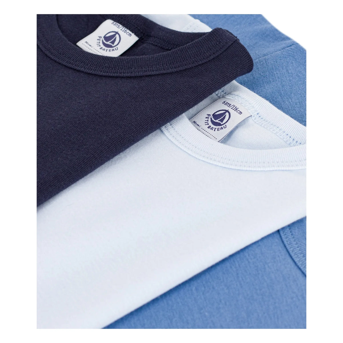Petit Bateau - 3-pack organic cotton short-sleeve T-shirt set | Blue