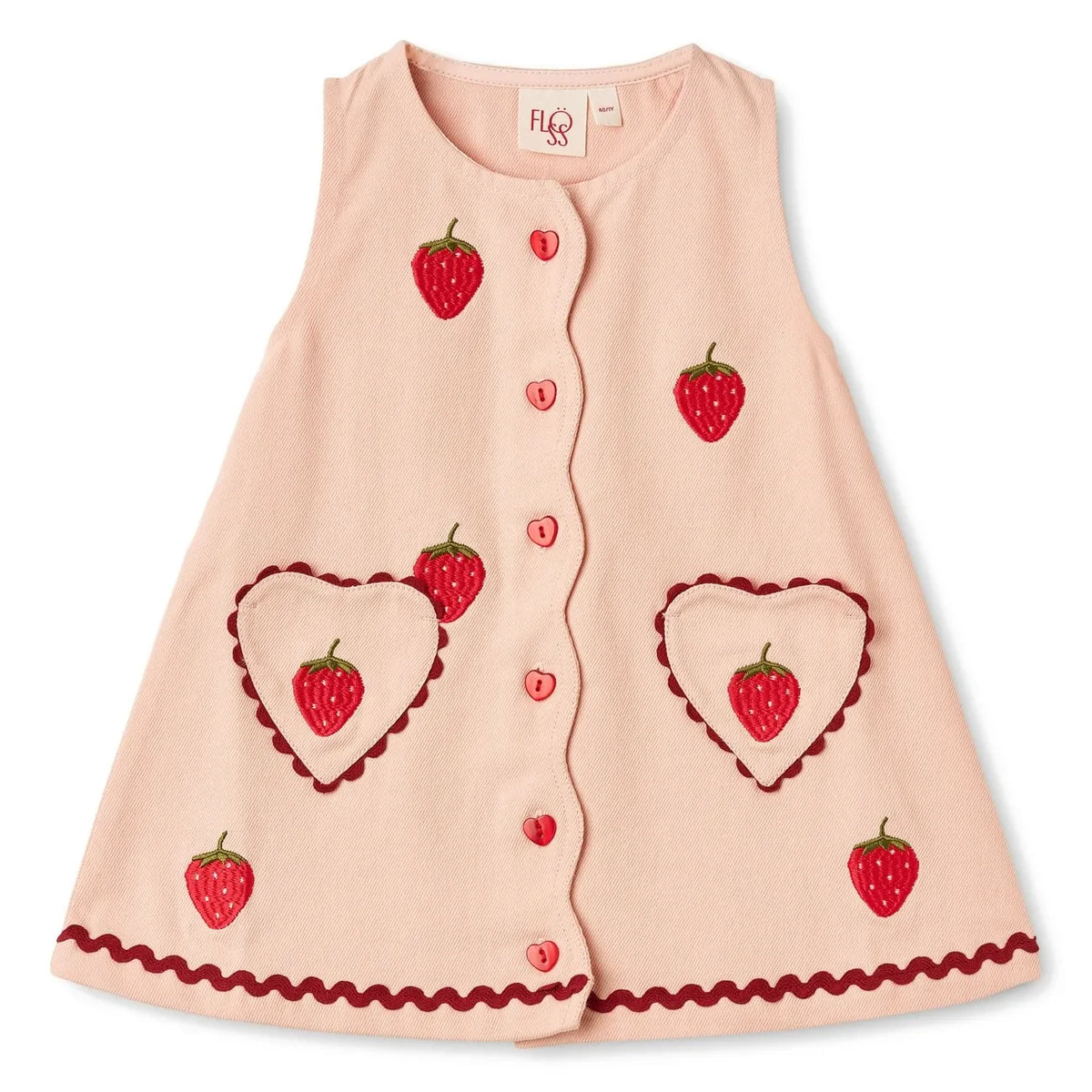 Flöss - Melody Strawberry Dress | Pink