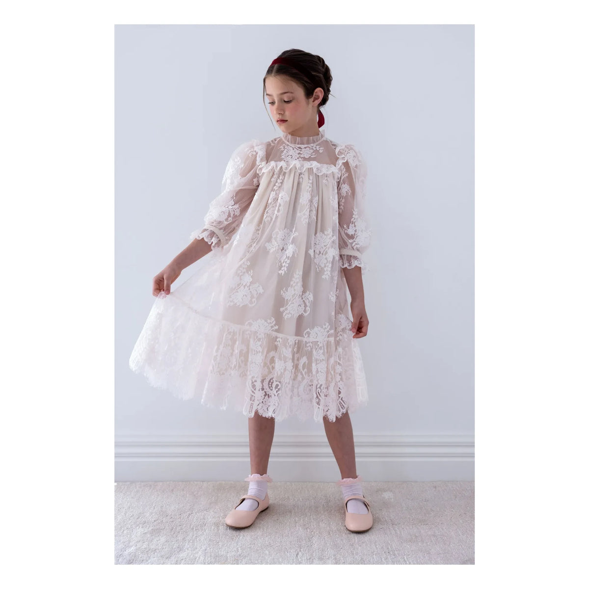 petite Amalie - Lace dress | Light Pink