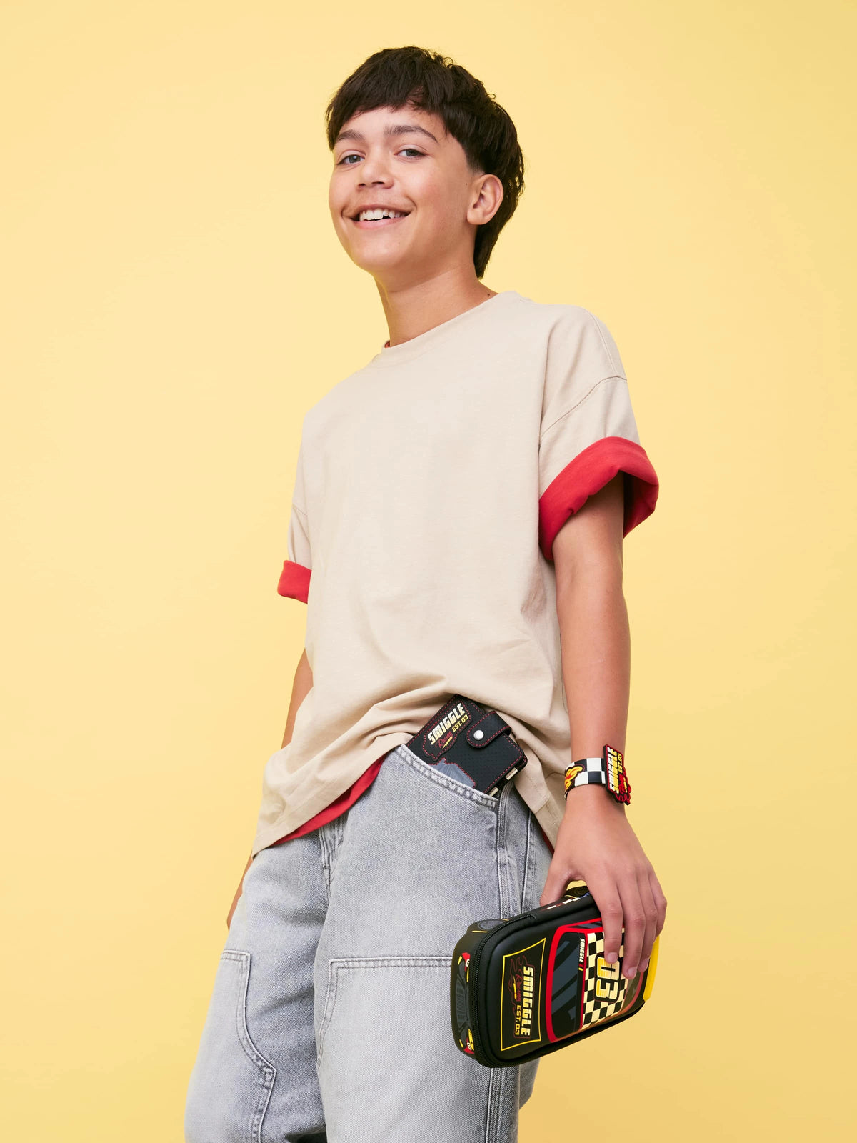 Smiggle - Pit Stop Car-Themed Hardtop Pencil Case