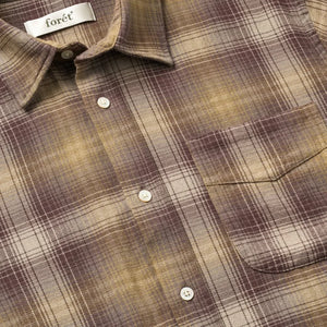 Forét - Ridge Check Flannel Shirt | Dark Brown