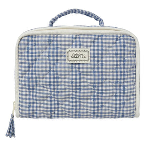 Editions Aimable - Vadim fabric suitcase | Blue Vichy Cotton