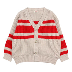 Búho - Striped Cardigan | Red