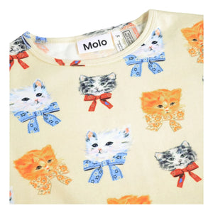Molo - Lue Cats Organic Cotton Pajamas | White - Off-White
