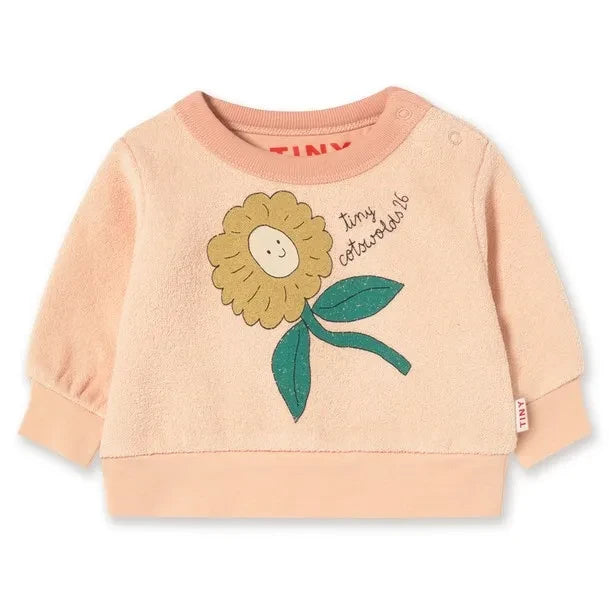 Tinycottons - Organic Cotton Flower Pattern Sweatshirt | Peach