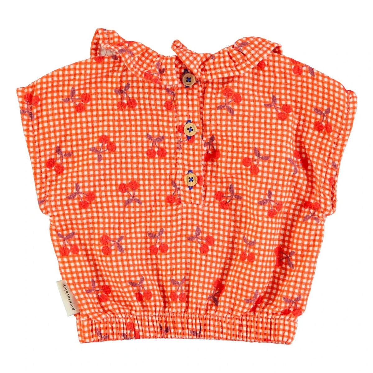 Piupiuchick - Cherry Vichy Top | Orange
