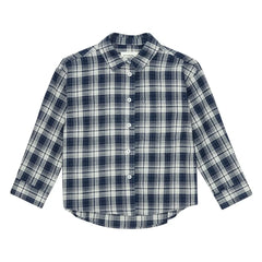 brunobruno nation - Virgil Checkered Organic Cotton Shirt | Navy