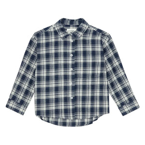 brunobruno nation - Virgil Checkered Organic Cotton Shirt | Navy