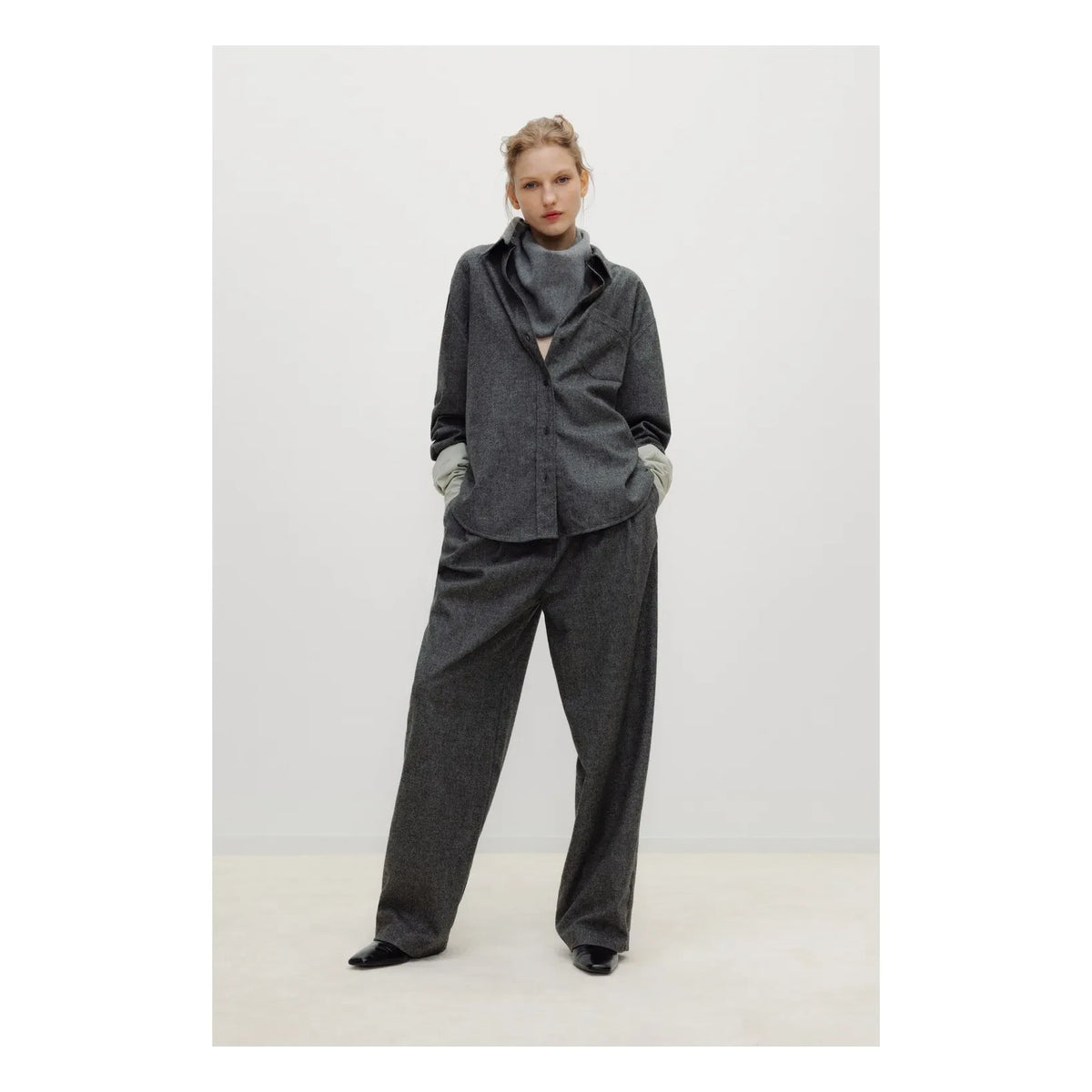 The New Society - Grey Opal Wool Trousers