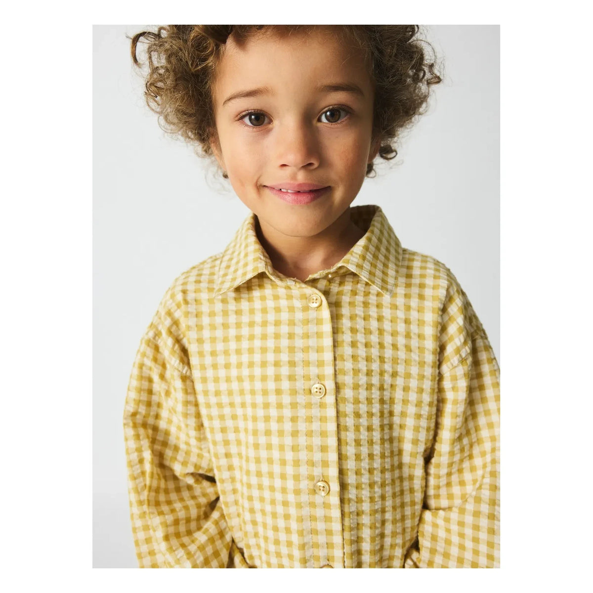 brunobruno nation - Nohrla Seersucker Shirt Made from Recycled Fibers | Yellow