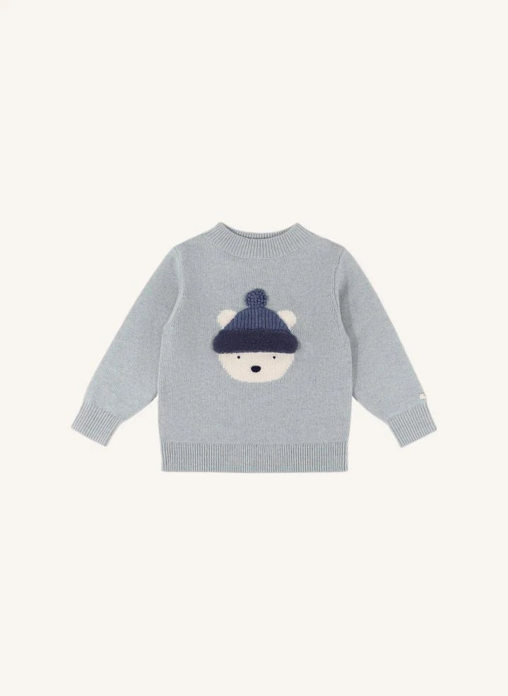 Donsje - Denn Polar Bear Merino Wool Sweater | Bluish grey