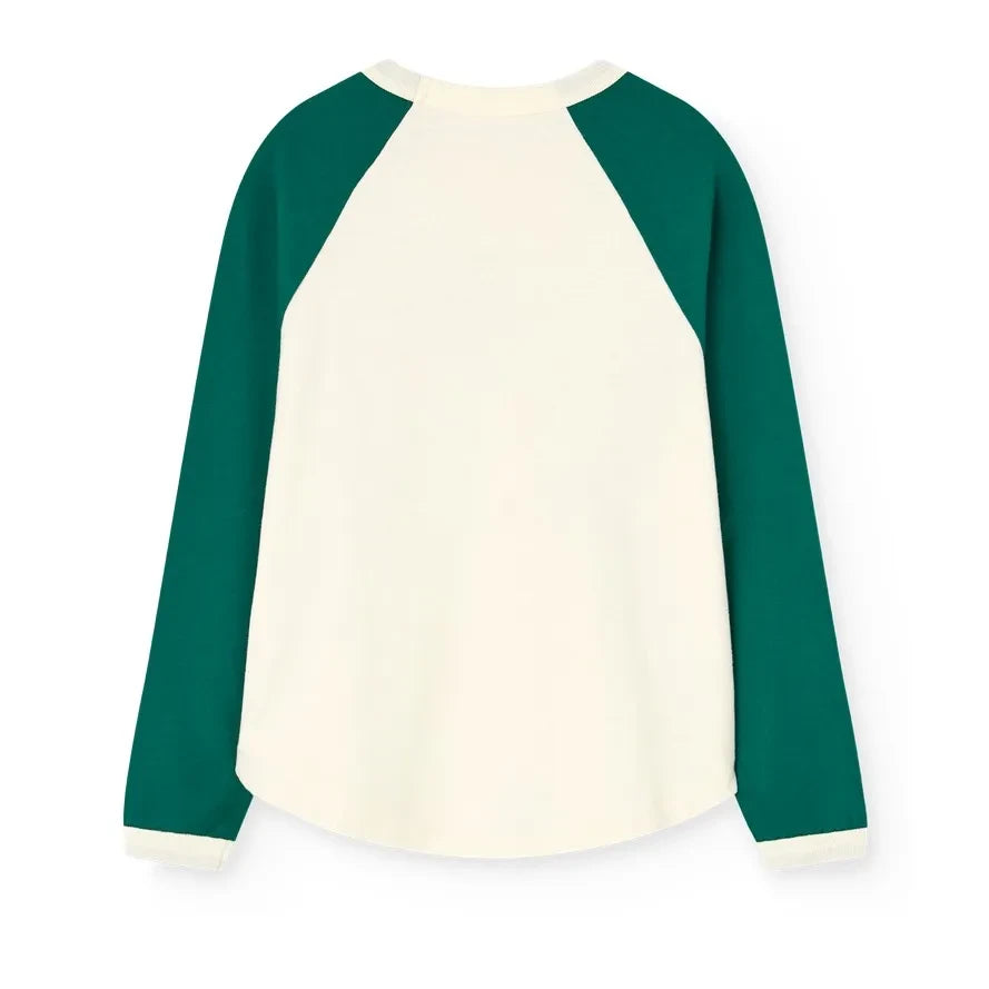 The Animals Observatory - Colorblock Anteater organic cotton T-shirt | Green