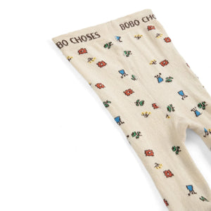 Bobo Choses - Organic Cotton Floral Leggings | Ecru