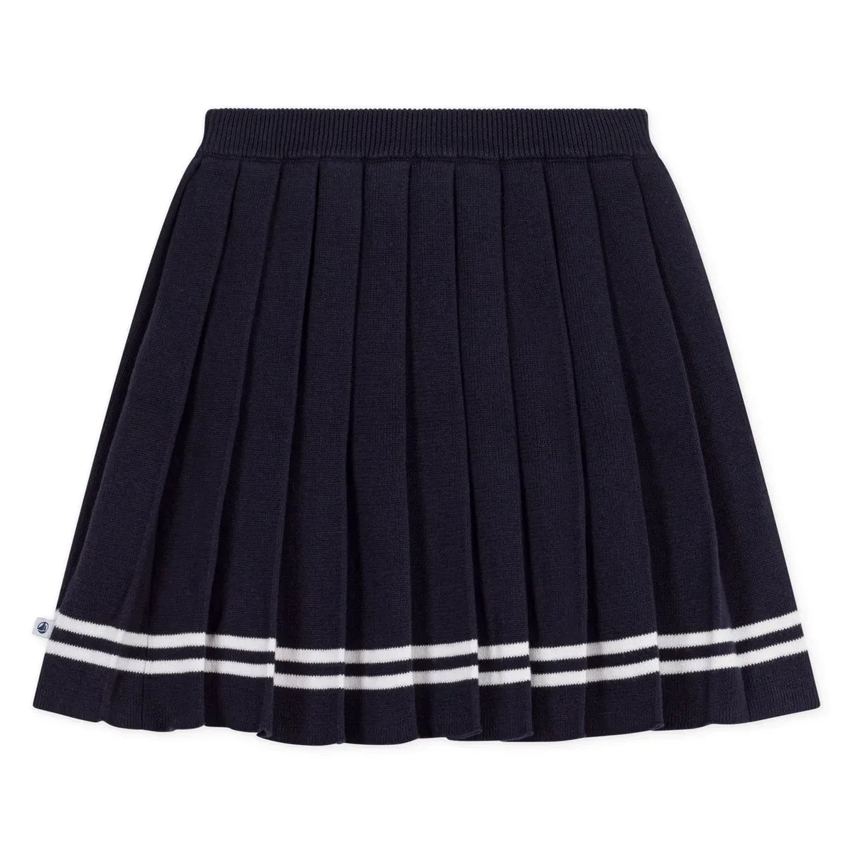 Petit Bateau - Organic Cotton Pleated Skirt | Navy