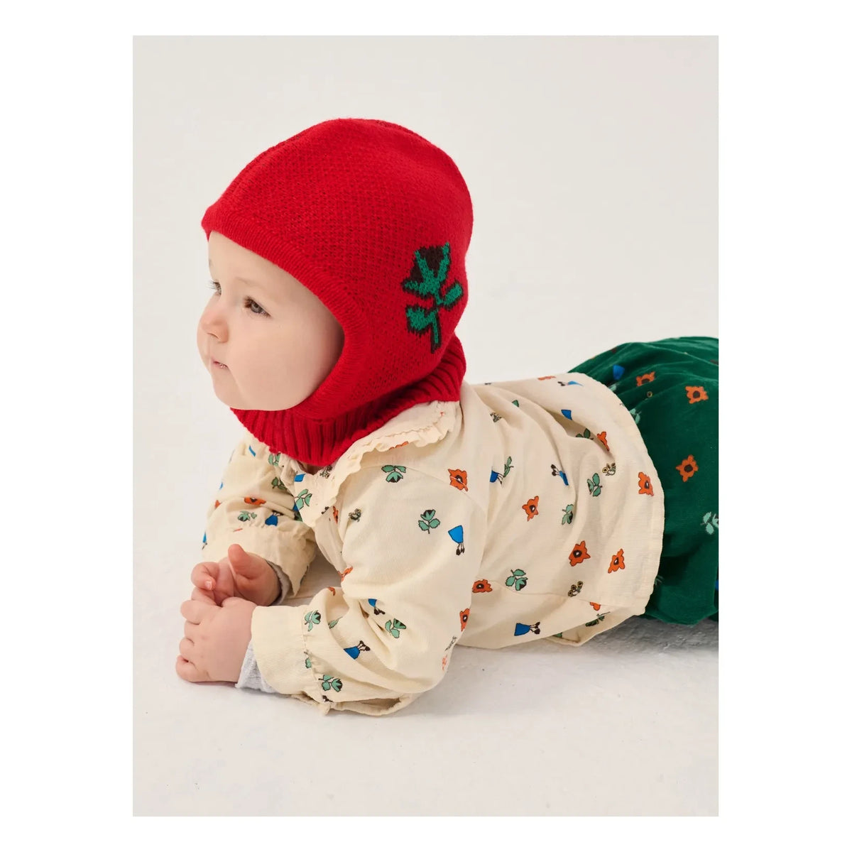 Bobo Choses - Flower Patterned Corduroy Organic Cotton | Green