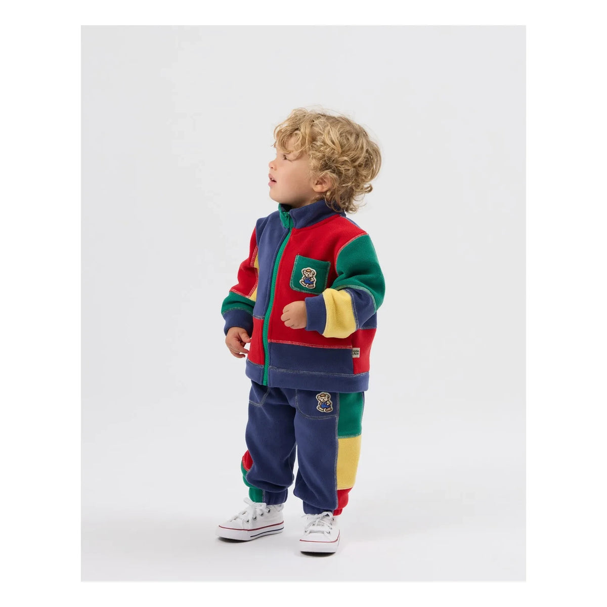 Goldie + Ace - Color Blocked Fleece Zippered Sweatshirt | Blue