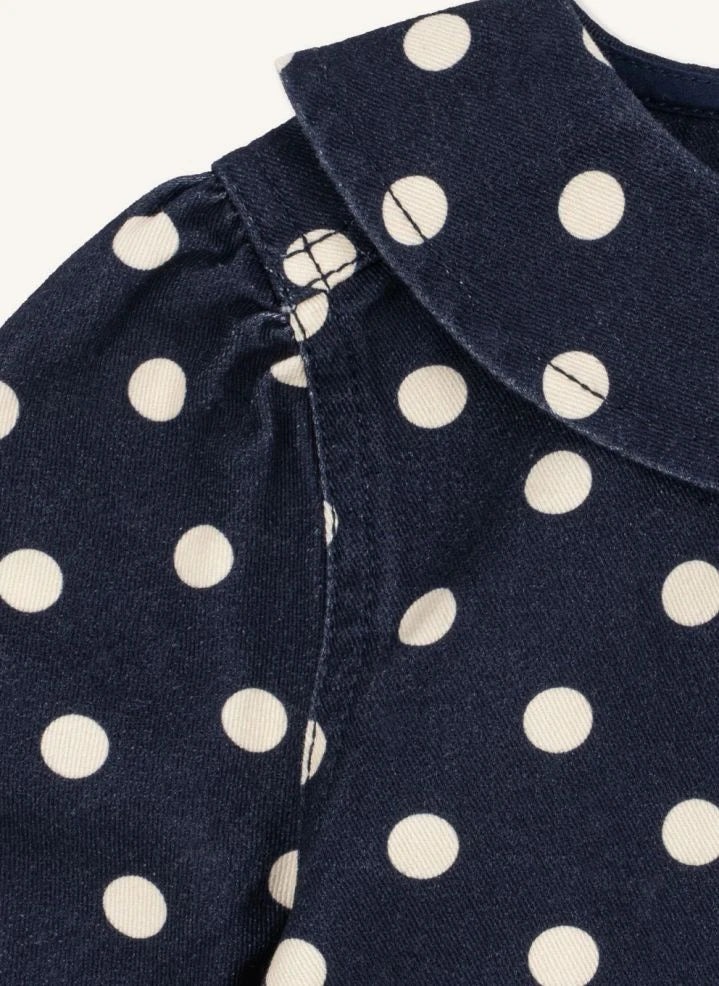 Konges Sløjd - Nola Organic Cotton Denim Polka Dot Jacket | Dark Blue