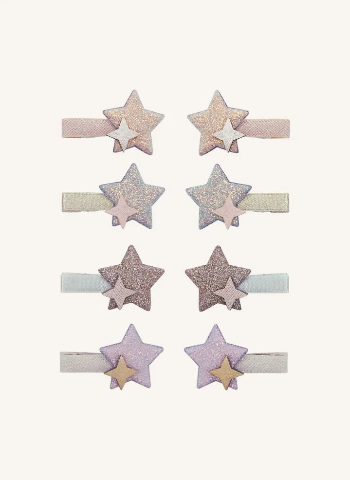 Mimi & Lula - 8-piece Starlight Glitter Hair Clip Set | Pink