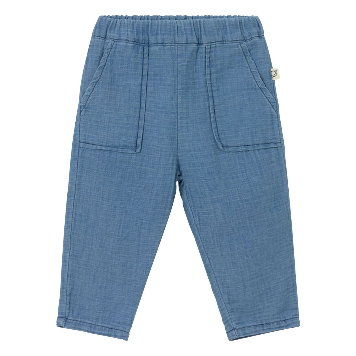Cozmo - Mario Cotton Gingham Denim Pants | Blue