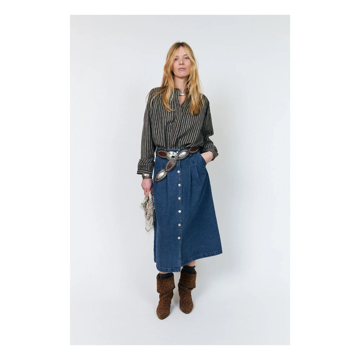 Lollys Laundry - Lennon Denim Cotton Skirt | Blue