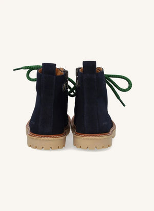 Angulus - Lace-Up Suede Boots | Navy