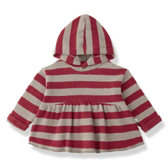 1+ in the family - Babine Striped Hoodie Sweatshirt | Red