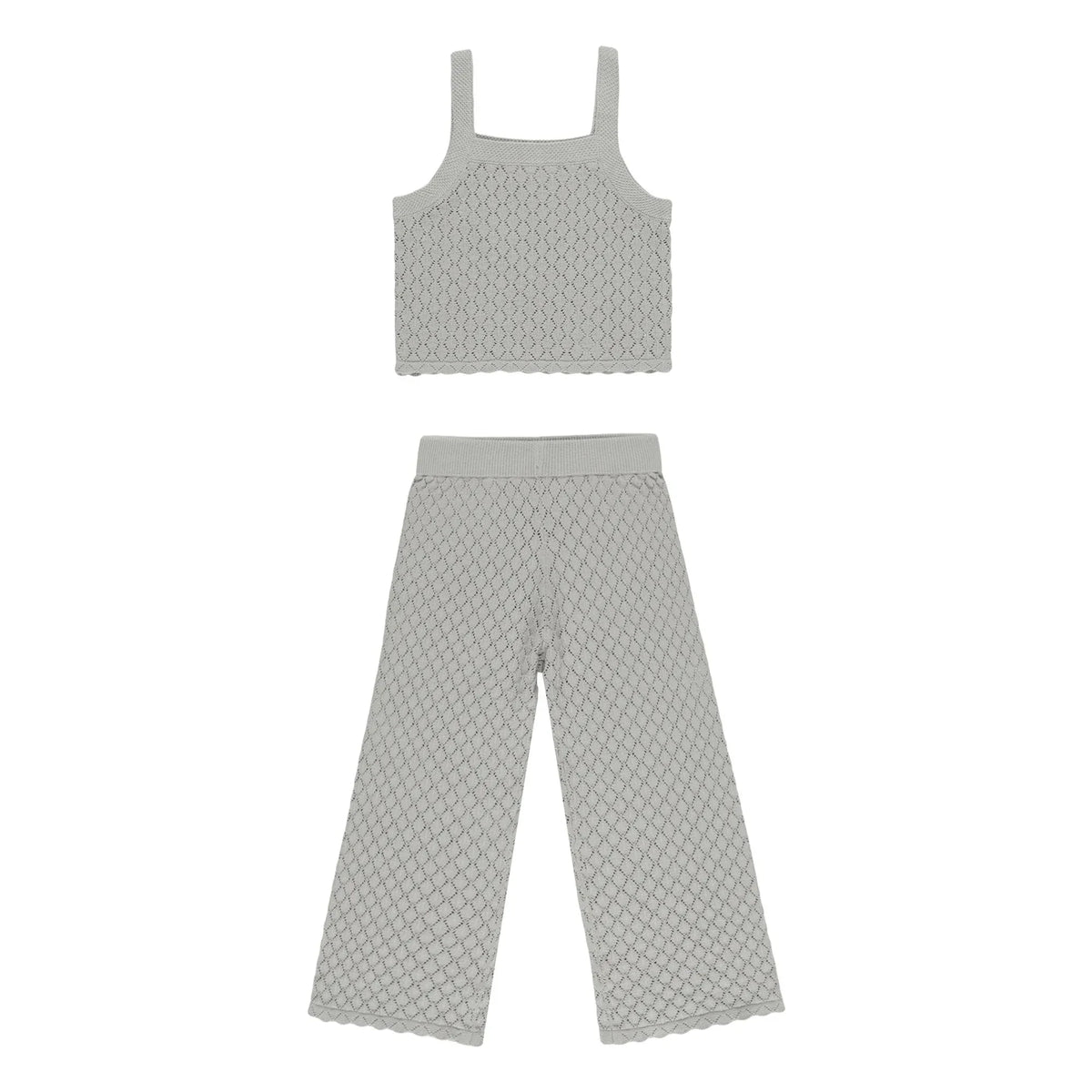 Rylee + Cru - Pointelle Top and Pants Set | Gray