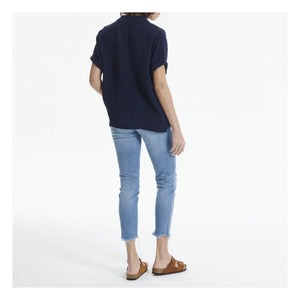 Xirena - Avery Cotton Muslin Top | Navy