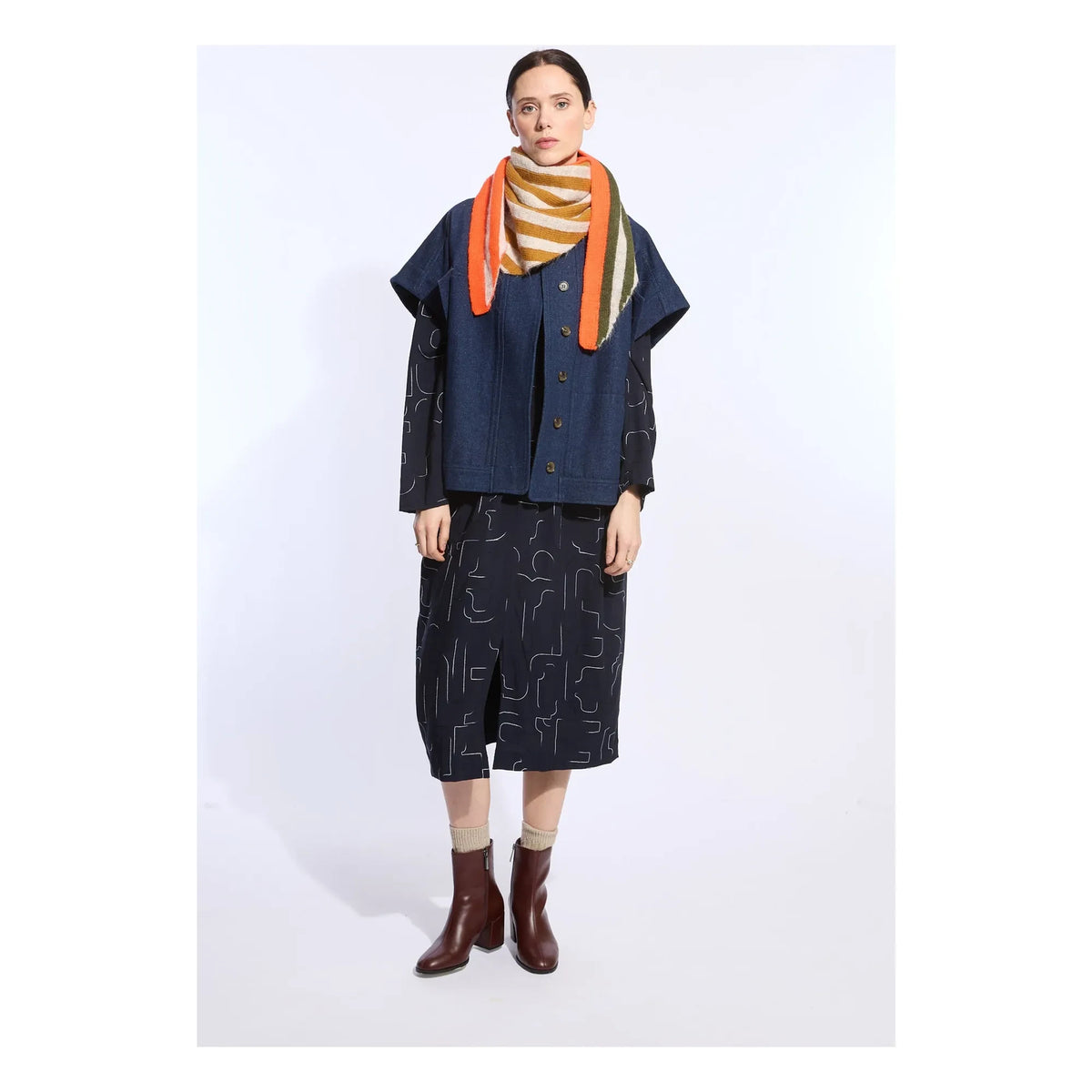Mapoésie - Triangle-Striped Althea Alpaca and Wool | Orange