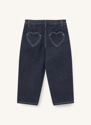 Copenhagen Colors - Jean Ballon Organic Cotton Heart-Shaped Pocket | Dark Blue