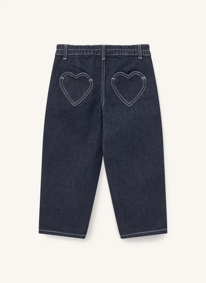 Copenhagen Colors - Jean Ballon Organic Cotton Heart-Shaped Pocket | Dark Blue