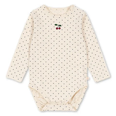 Konges Sløjd - Basic Polka Dot Organic Cotton Bodysuit | Ecru