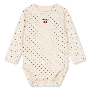 Konges Sløjd - Basic Polka Dot Organic Cotton Bodysuit | Ecru