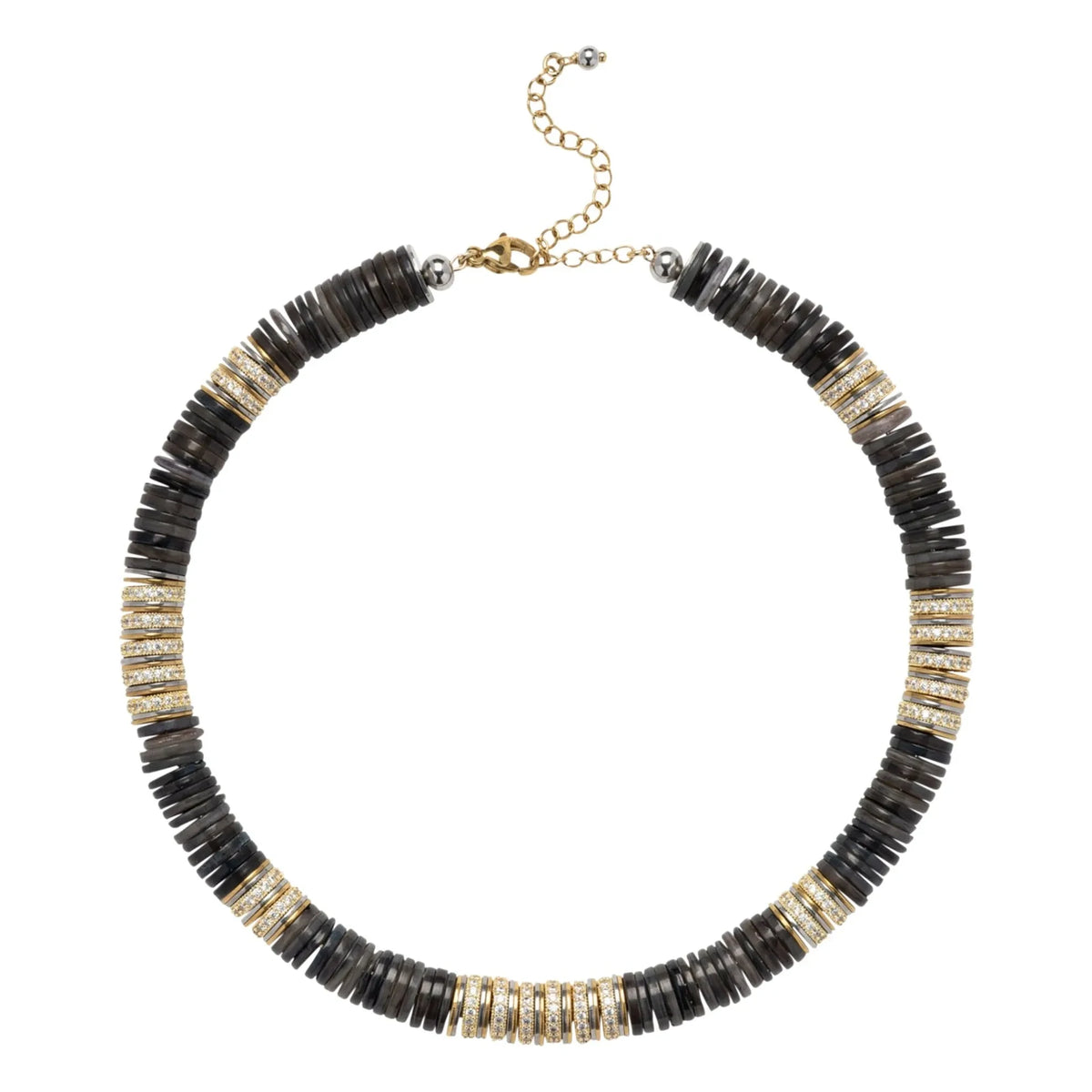 Sigal - Sculpt Rondelle Necklace | Black