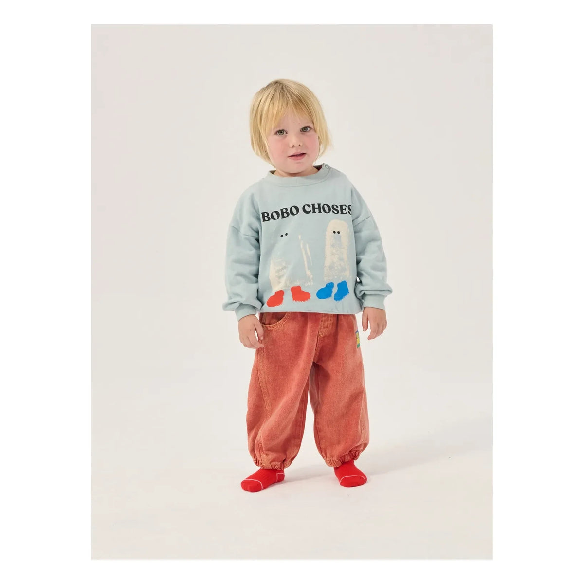Bobo Choses - Washed Organic Cotton Denim Jeans | Red