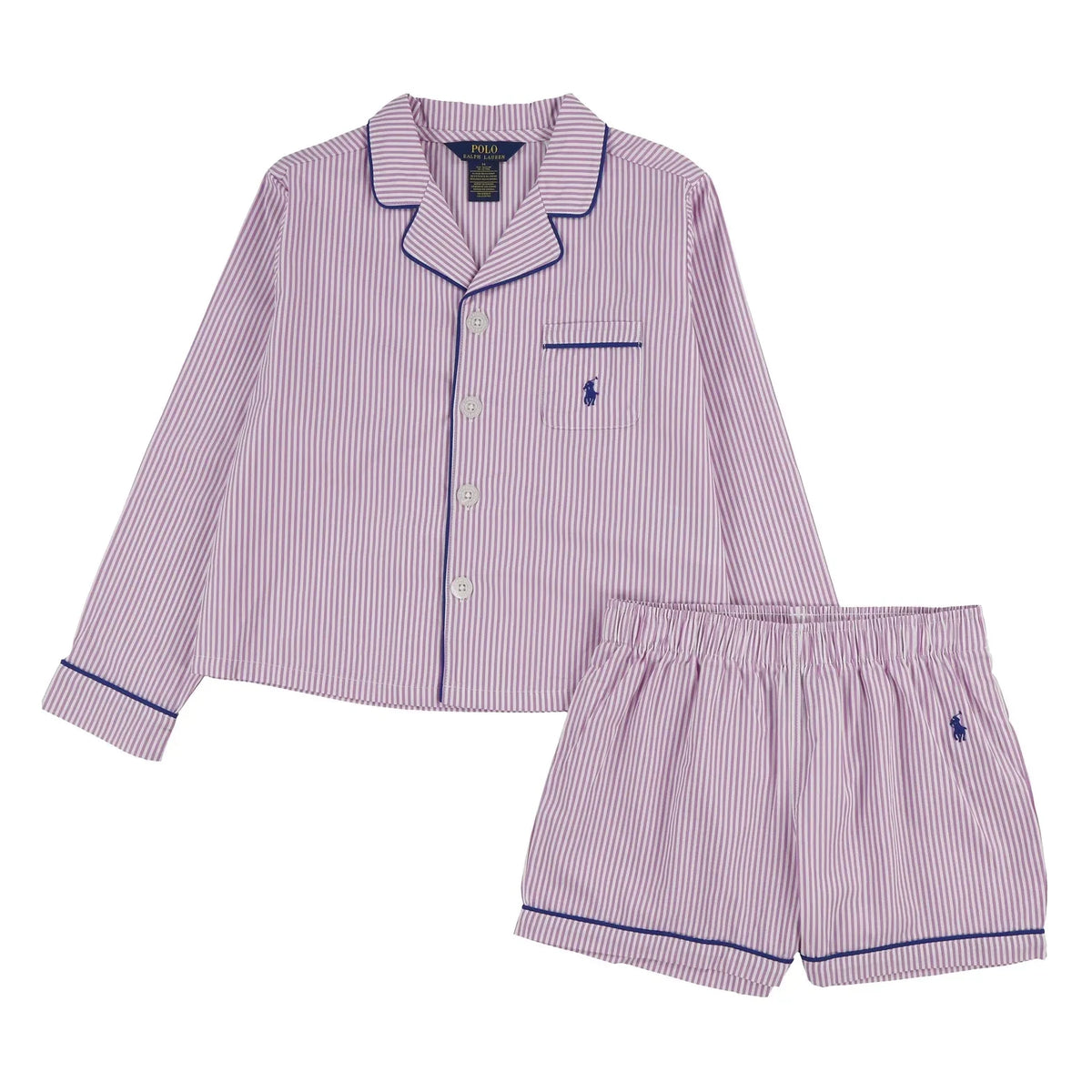 Ralph Lauren - Striped Logo Shirt and Shorts Pajama Set | Rosewood