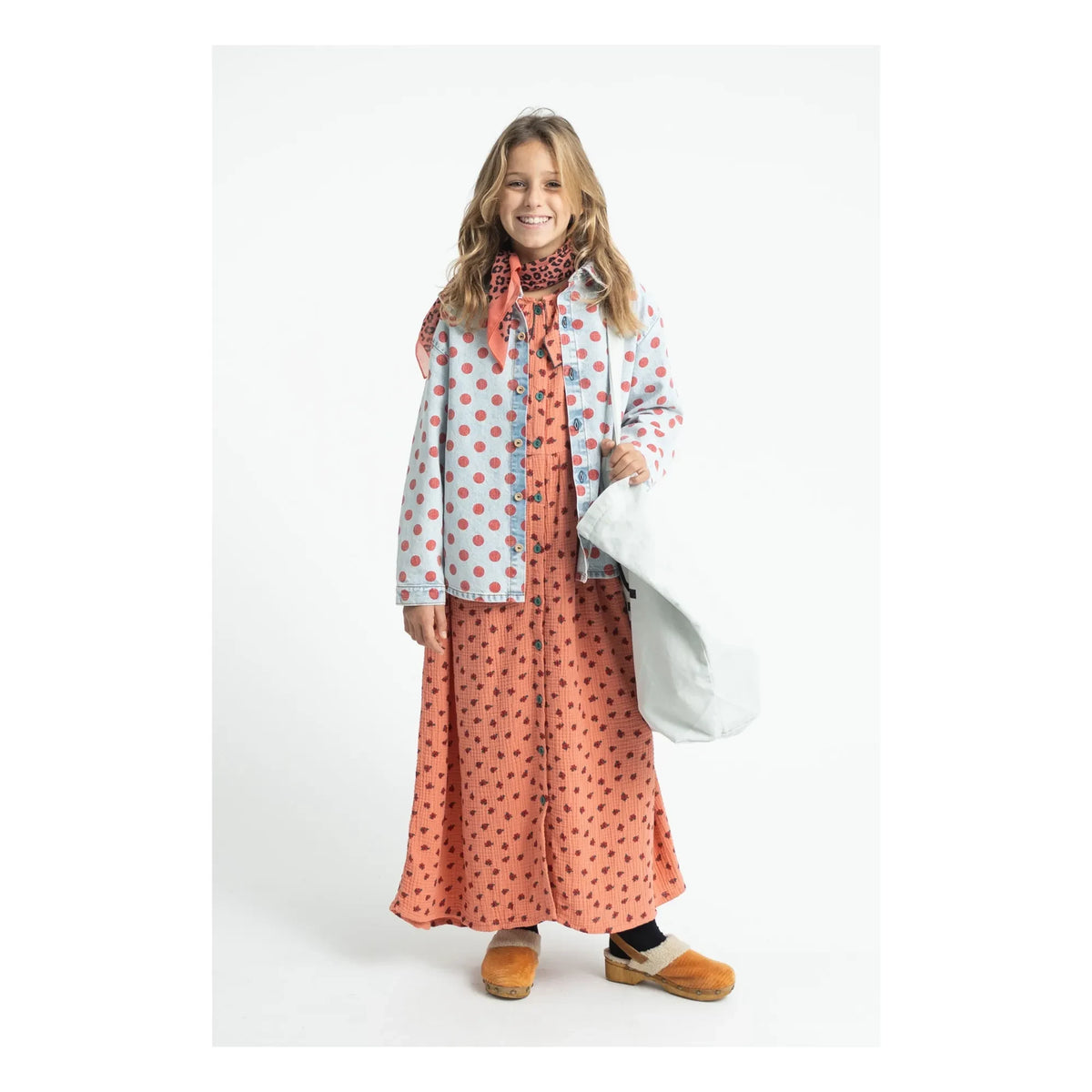 Piupiuchick - Organic Cotton Floral Dress | Coral