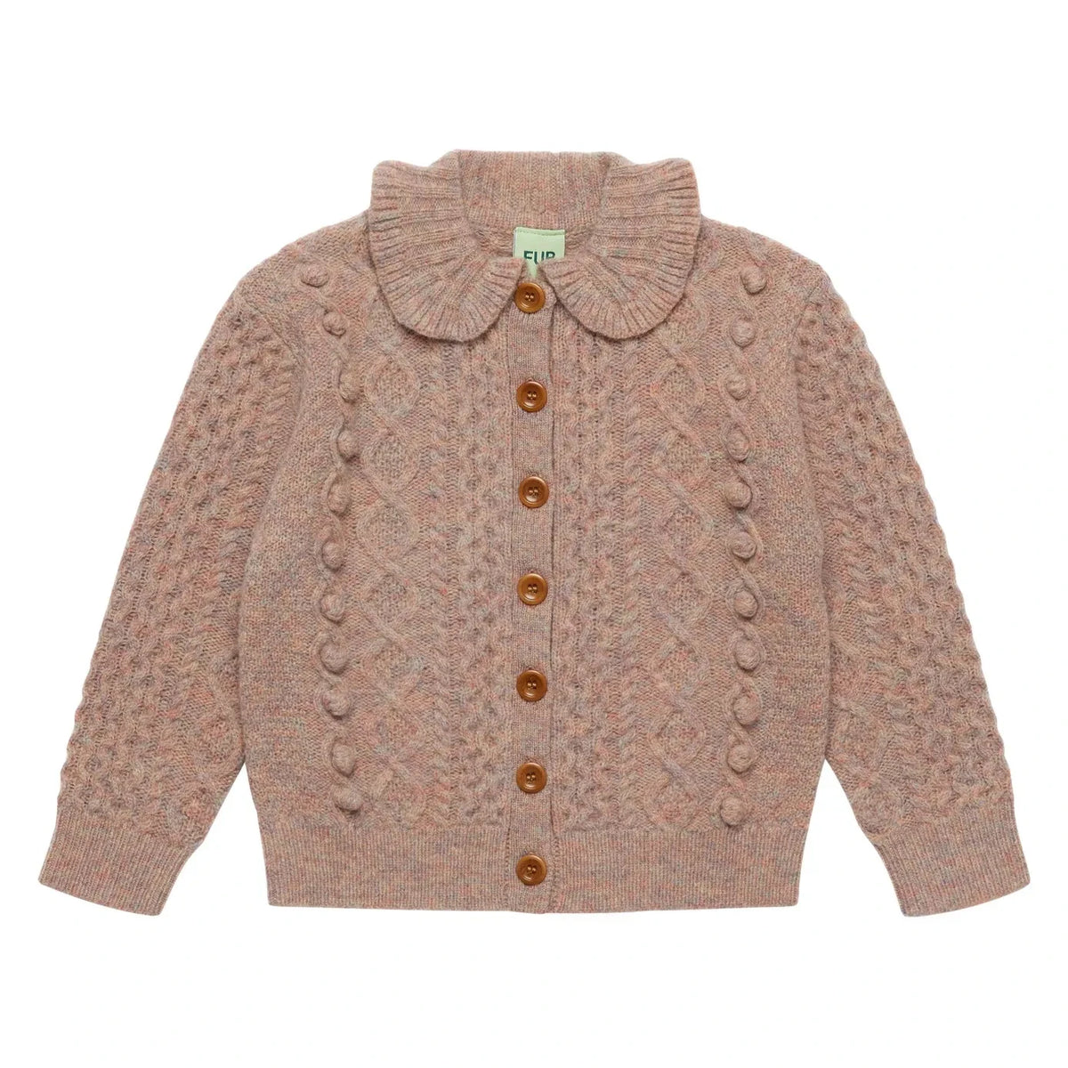 FUB - Aran Wool Cardigan | Dusty Pink