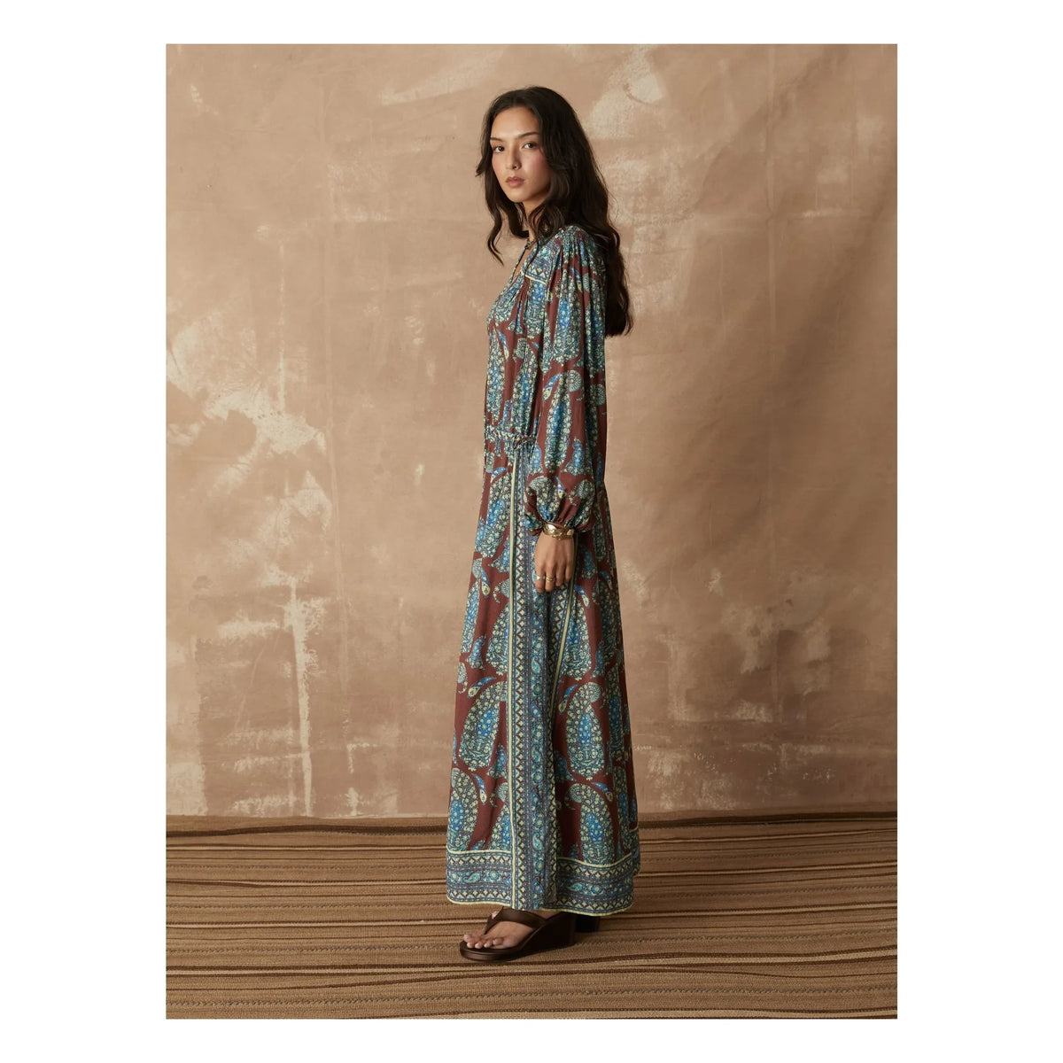 Boteh - Calico Cotton Smock Dress | Chocolate