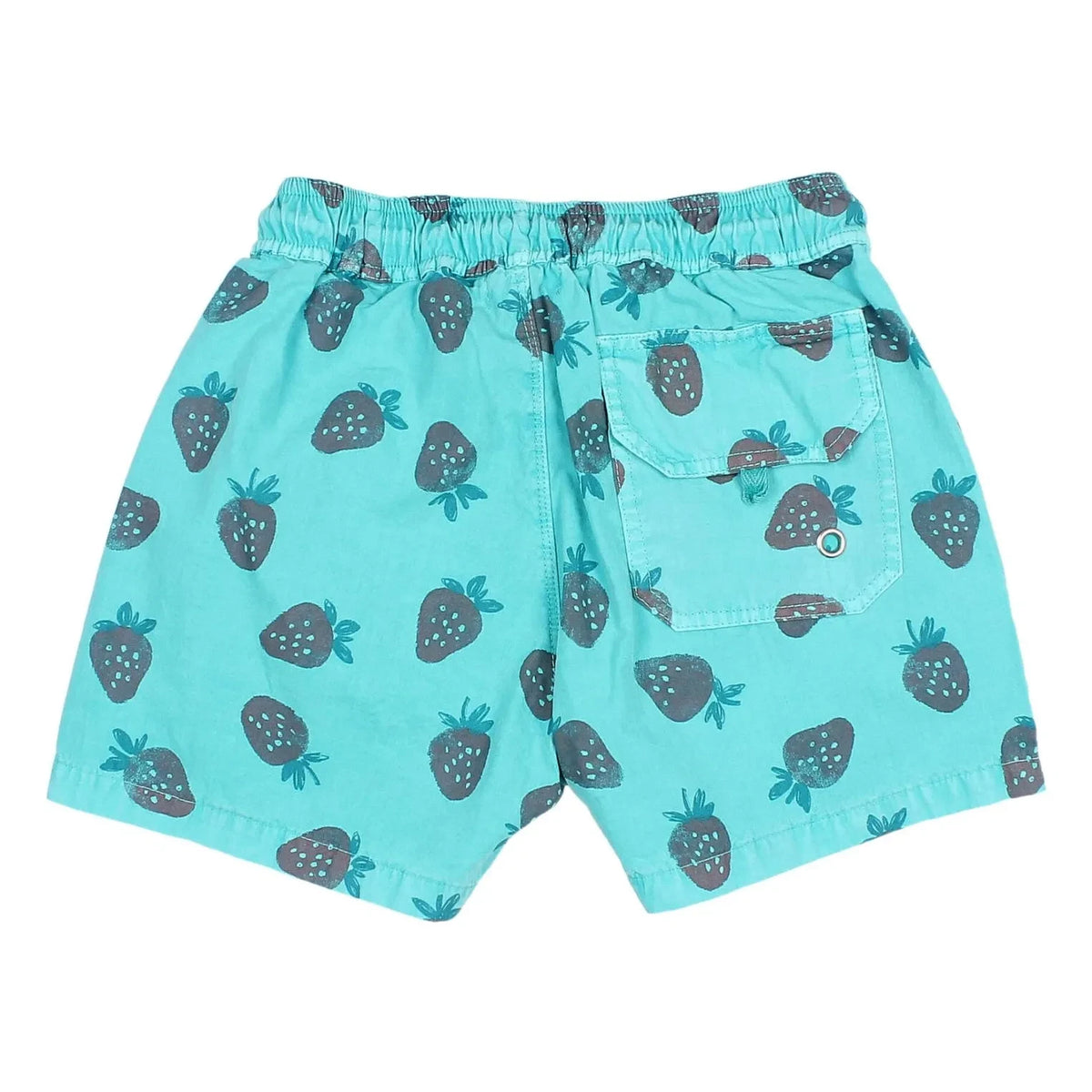Búho - Strawberry Poplin Organic Cotton Swimsuit Shorts | Turquoise