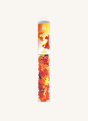 Plus-Plus - Fire Dragon Tubes - 100 Pieces | Orange